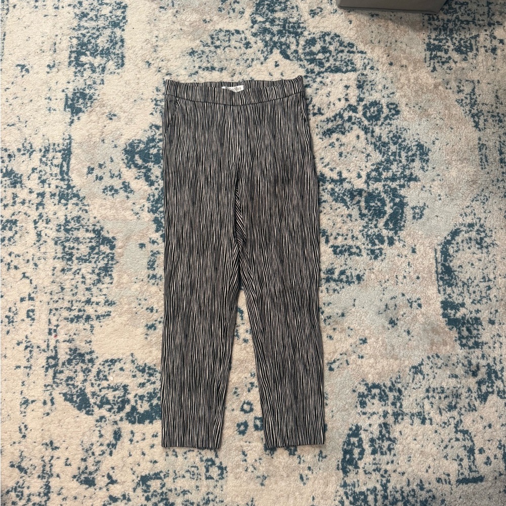 MaxMara Black and White Striped Cropped Pants